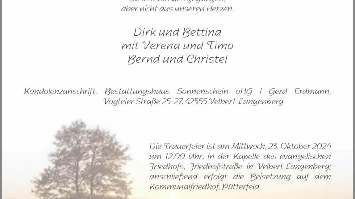 Gerd Erdmann † 13. 10. 2024