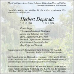 Herbert Dopstadt † 28. 9. 2024