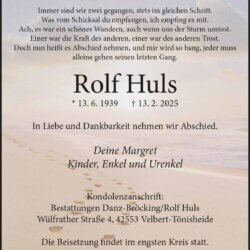 Rolf Huls † 13. 2. 2025