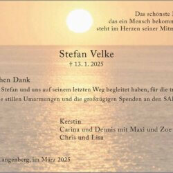 Stefan Velke -Danksagung-