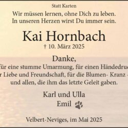 Kai Hornbach -Danksagung-