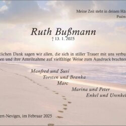 Ruth Bußmann -Danksagung-