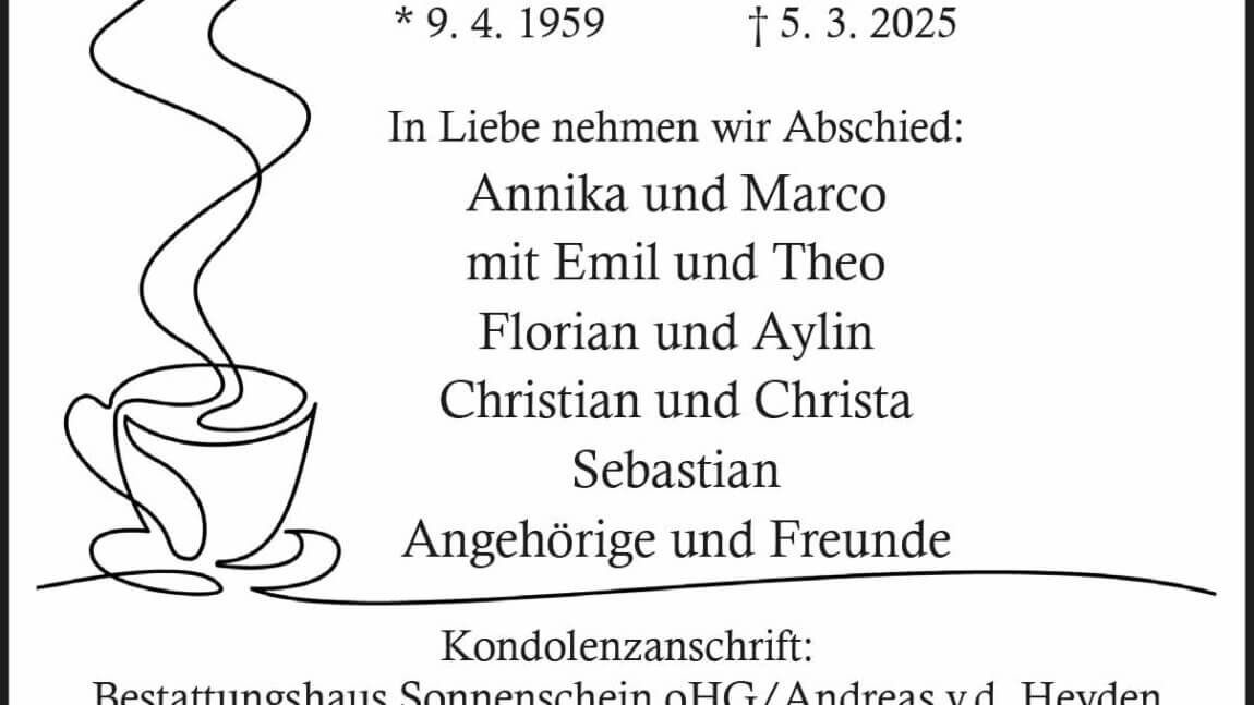 Andreas von der Heyden † 5. 3. 2025