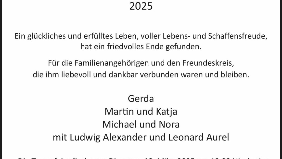 Ulrich Mertens † 6. 3. 2025