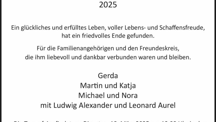 Ulrich Mertens † 6. 3. 2025