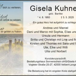 Gisela Kuhnen † 3. 5. 2025