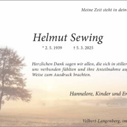 Helmut Sewing -Danksagung-