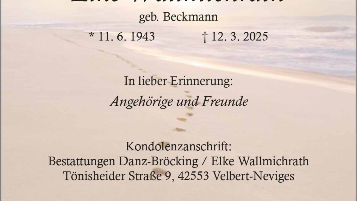 Elke Wallmichrath † 12. 3. 2025