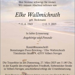 Elke Wallmichrath † 12. 3. 2025