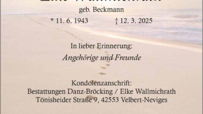 Elke Wallmichrath † 12. 3. 2025