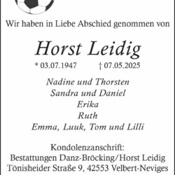 Horst Leidig † 7. 5. 2025