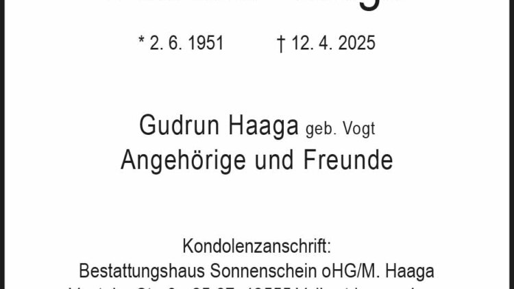 Michael Haaga † 12. 4. 2025