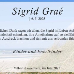 Sigrid Graé -Danksagung-