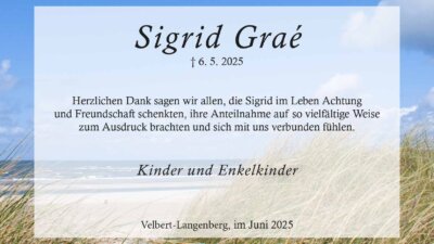 Sigrid Graé -Danksagung-