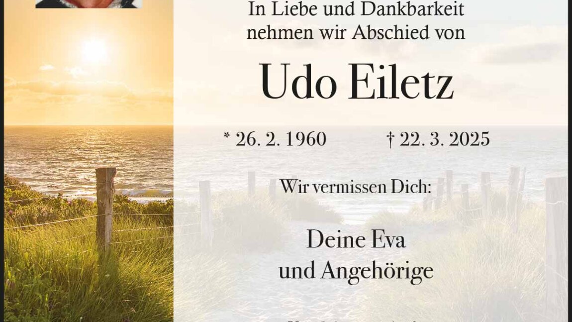 Udo Eiltetz † 22. 3. 2025
