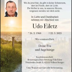 Udo Eiltetz † 22. 3. 2025