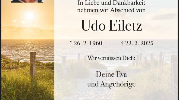 Udo Eiltetz † 22. 3. 2025