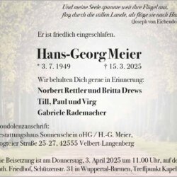 Hans-Georg Meier † 15. 3. 2025