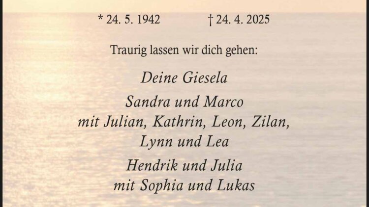 Jörgpeter Brandt † 24. 4. 2025