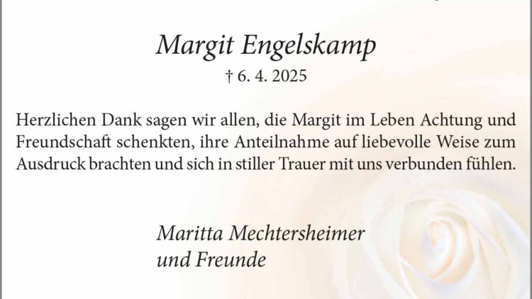 Margit Engelskamp -Danksagung-