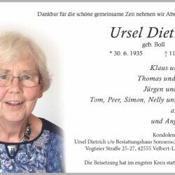 Ursel Dietrich † 11. 7. 2025