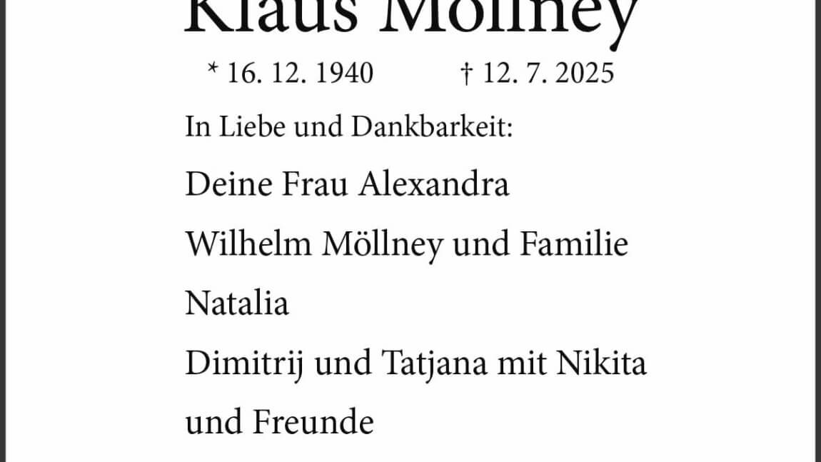 Klaus Möllney † 12. 7. 2025
