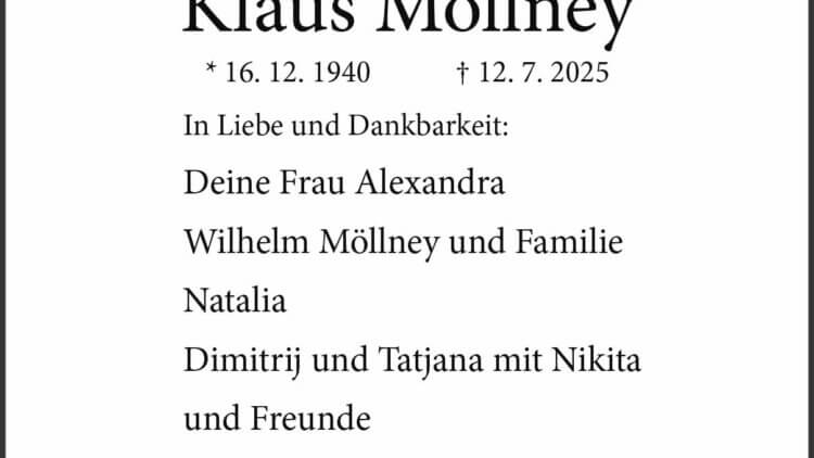 Klaus Möllney † 12. 7. 2025