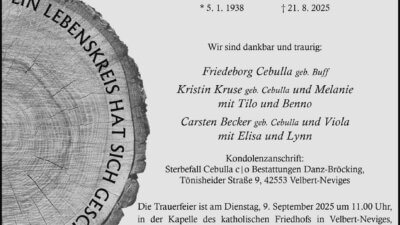 Fridolin (Fridel) Cebulla † 21. 8. 2025