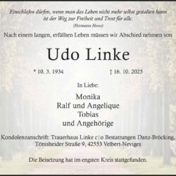Udo Linke -Danksagung-