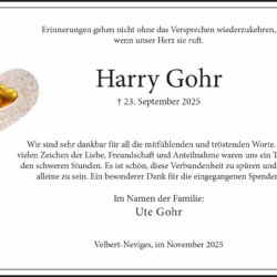 Harry Gohr -Danksagung-