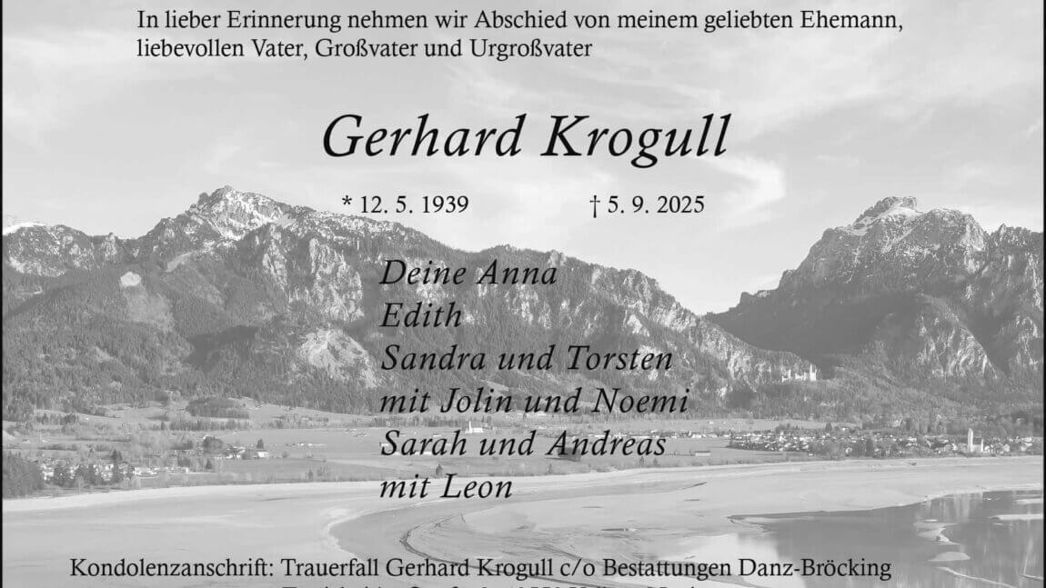 Gerhard Krogull † 5. 9. 2025