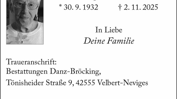 Edeltraut Posch † 2. 11. 2025