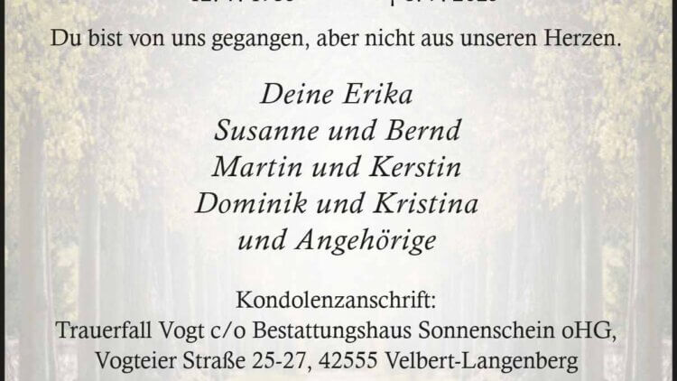 Hans-Joachim (Jochen) Vogt † 8. 9. 2025