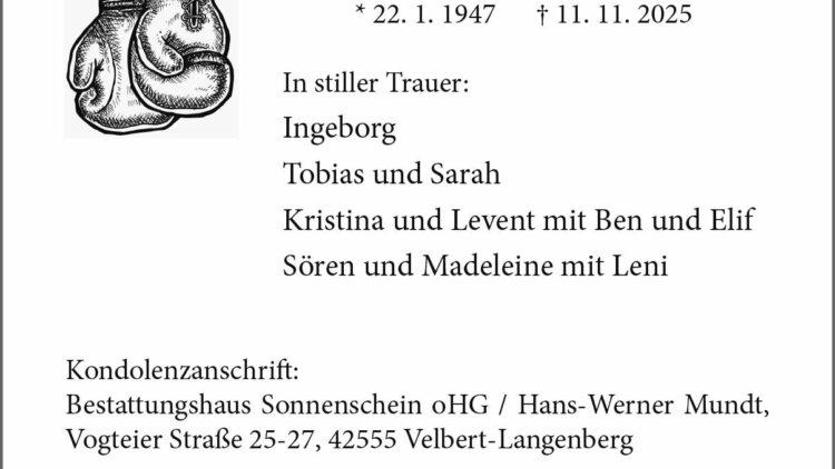 Hans-Werner Mundt † 11. 11. 2025