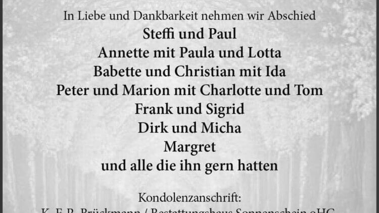 Karl Friedrich Richard Brückmann † 22. 9. 2025