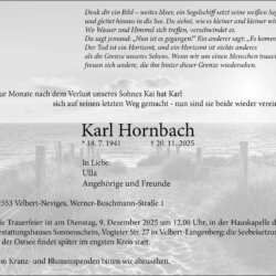 Karl Hornbach † 20. 11. 2025